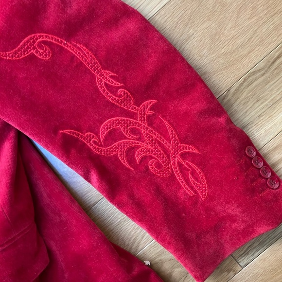 Inserch Red Embroidered Men's Blazer XL - Picture 6 of 8